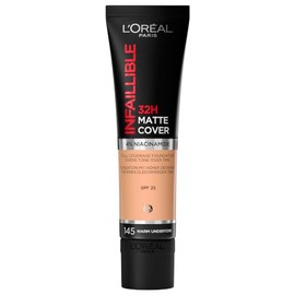 LOreal Paris, Base De Maquillaje De Alta Cobertura Matte Y Larga Duracin, Infallible 32H Matte Cover, Tono 145 Warm                                   