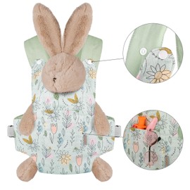 GAGAKU Baby Doll Carrier Doll Accessory Stuffed Animal Carrier with Adjustable Straps for Kids – Green (Sunflower)