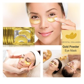 10 Pairs Gold Eye Mask, Under Eye Mask, Anti-Ageing Eye Spots, Moisturiser Eye Masks, Under Eye Gel Patches