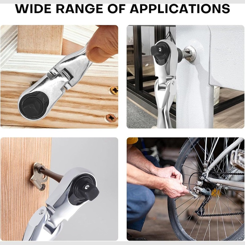 Gasea Mini Ratchet Wrench, 2 in 1 180° Rotating Flex
