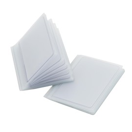 Pack of 2 Clear Plastic Wallet Inserts, Vinyl Sleeves Made for Credit Cards, Driver License, Pictures, Student IDs and Trimmed Photos (Trifold_12Page)