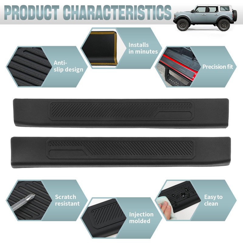 JONGCOVER Door Sill Guards Compatible with Bronco 2021 2022 2023