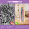 10 Inch Acrylic Straw Dispenser with Bamboo Lid, 100 Colorful