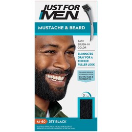 JUST FOR MEN Color Gel Mustache, Beard & Sideburns 115 Jet Black 1 Each (Pack of 7)