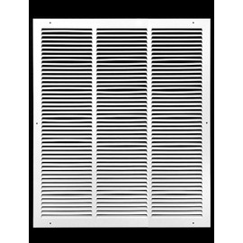 16"w X 24"h Steel Return Air Grilles - Sidewall and Ceiling - HVAC Duct Cover - White [Outer Dimensions: 17.75"w X 25.75"h]