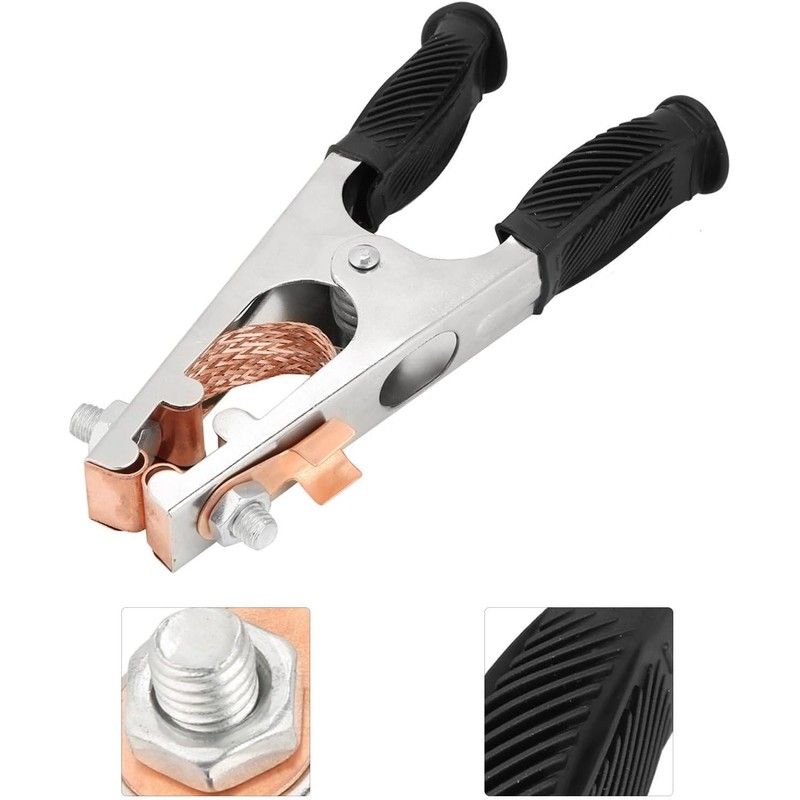 Black Welding Machine Ground Clamp, Ground Clamp With Rubber Sleeve
