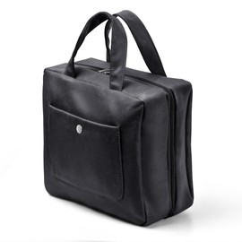 YOHOM Mens Toiletry Organiser Bag with 4 Compartments, Light Weight Makeup Cosmetic Bag for Travel Accessories, Travel Organizer, PU Leather, Black