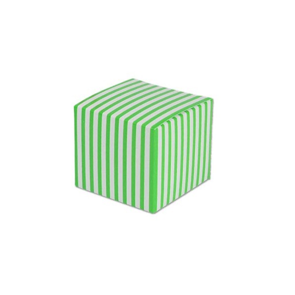 Striped Print Mini Paper Boxes, 12-Packs (Green/White)