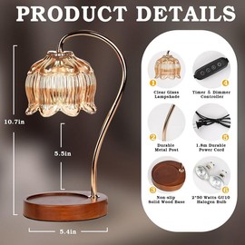 Fragrance Candle Warmer Lamp,Electric Candle Warmer with Timer & Dimmer,Mom Christmas Birthday Gifts for Women, House Warming Gifts New Home Bedroom Decor Ornaments Beige:_Gold