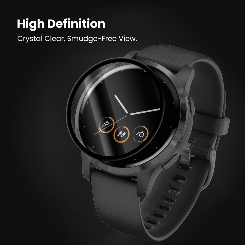 Compatible with Garmin Vivoactive 4 Screen Protector, 3D Anti-Scratch HD
