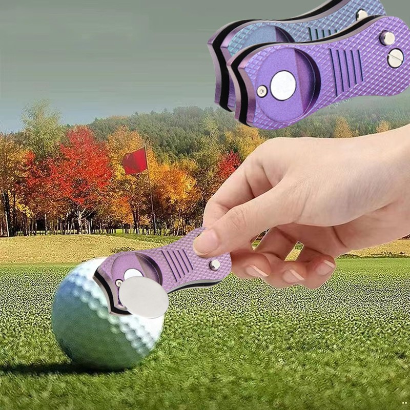 Golf Divot Repair Tool - All-Metal Golf Accessories | Foldable