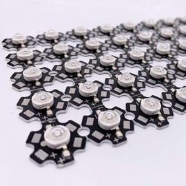 TOPXCDZ 10pcs 3W UV Purple LED Ultraviolet Bulbs Lamp Chips 365nm 375nm 385nm 395nm 405nm 420nm 3W High Power Light (3W 365NM with 20MM PCB)