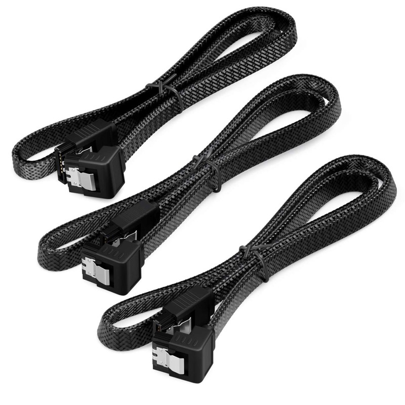 deleyCON 3 x 60 cm SATA 3 Cable Nylon Set
