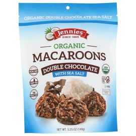 Jennies Organic Double Chocolate Macaroons with Sea Salt, 5.25oz | Dairy Free | Gluten Free | Peanut Free | Individually Wrapped