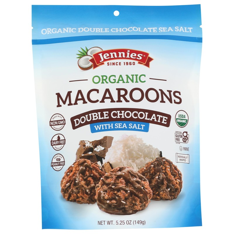 Jennies Organic Double Chocolate Macaroons with Sea Salt, 5.25oz |