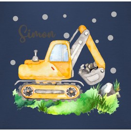 Geschenk mit Namen personalisiert by Shirtracer - Baby Bib - Digger Digger Driver Gift, 1 Navy Blue