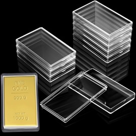 Ctosree 10 Pcs 10 oz Silver Bar Holder 10 oz Silver Bar Storage Case Clear Silver Bar Case Acrylic Storage Container Fit Silver Bar Box for 10 oz Silver Bar 10 Ounce Bar