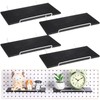 Wonderjune 4 Pcs Wooden Pegboard Shelves with Metal Pegboard Shelf