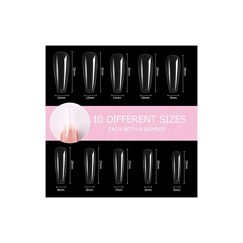 Carehabi Nail Tips, Pack of 500 False Nail Acrylic Artificial