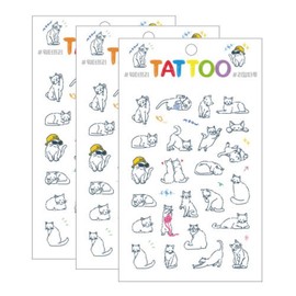 Petit Fancy Petit Tattoo TS013, cat, 3 pieces / 쁘띠팬시 쁘띠타투 TS013, 캣, 3개