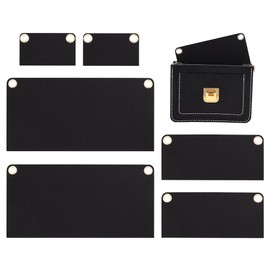 WADORN 6Pcs Purse Crossbody Conversion Liner, 3 Sizes Felt Purse Organizer Insert Envelope Inner Pocket Storage with Eyelet Women Wallet Conversion Kit Accessories for Pochette Clutch Bag, Black