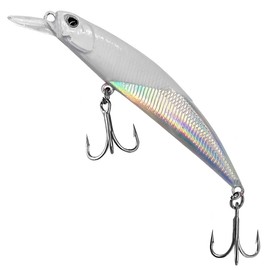 [2025Long Cast Sinking Minnow] Bullet Fish Gen2S Slow-Sinking Bass Lure, 3D Eyes & Saltwater Hooks, Ultra-Realistic for Bass/Trout/Walleye in Fresh & Saltwater (Glow-in-The-Dark Head Silver-Bodied)