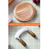 Salad Chopper With Round Wood Cutting Board - Mezzaluna Knife