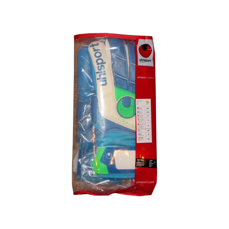 Uhlsport Fangmaschine Soft Blue Adult Goalkeeper Gloves White Rein Weiss/pazifik/Sky
