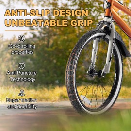 2-Pack Kids Bike Tires Set: Hycline 16x2.125 Inch (57-305 mm) Folding Replacement Puncture-Resistant Bicycle Tires and Pair Inner Tubes with Tire Levers for Beach Urban City Commuter Bike-White