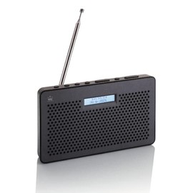 NEWTRO Portable DAB Radio (DAB+, FM, Headphone Jack, Two-line Display with Backlight, Station Memory, Telescopic Antenna) Black/Dark Grey