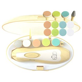 Baby Nail Clippers 20 in 1 by Royal Angels, Safe Electric Baby Nail Trimmer, Baby Nail File Kit, Additional Replacement Heads, Newborn Toddler Toes and Fingernails, Trim and Polish (Yellow)