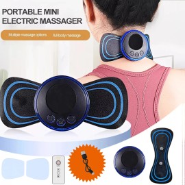 Remote Control EMS Massager Set with 2 Extra Gel Pads Type-C Rechargeable Mini Body Relaxation PatchColor: Black, Size: One Size