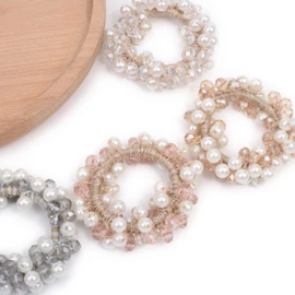 BIANHUAN Hair Rubber Scrunchy Hair Pony Pearl Bubble Simple Hair Accessory Ladies' Set of 4 Adults, Mature Look, Casual, Accessories, Fashionable, Cute, Gift