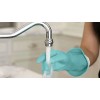 Casabella Large Aqua Cleaning Gloves with Double Cuff Flocked Cotton
