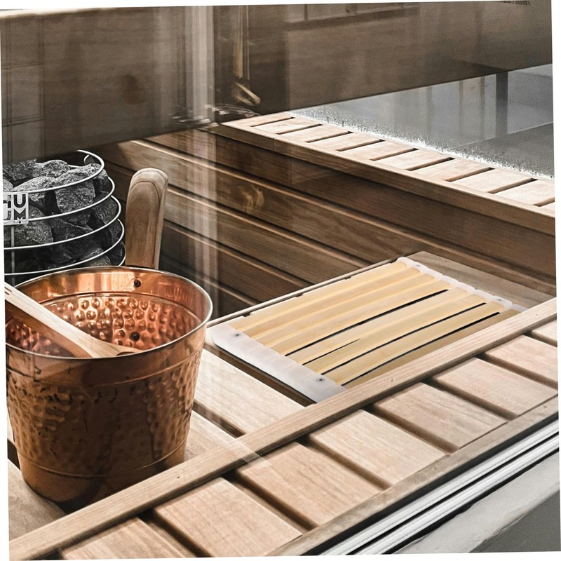 BIUDECO Bamboo Mat Sauna Seat Spa Bench Insulation and Comfort
