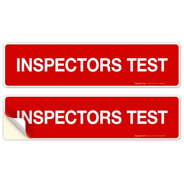 Pack of 5 Inspectors Test Sticker (RED, 2X6,4 MIL)