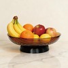 seicasaya 12” Ribbed Pedestal Decorative Bowl - Elegant Glass Centerpiece
