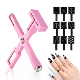 FloralGrace Pack of 10 Cat Eye UV Gel Magnet Set, 5 in 1 Multifunctional Magnetic Pen, 9 Pieces Magnetic Plates for Nail Design, Nail Studio or DIY