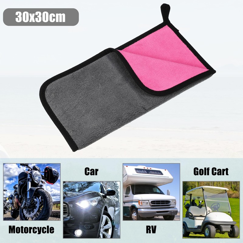 X AUTOHAUX 4pcs Microfibre Car Drying Towel 11.81"x11.81" Extra Large