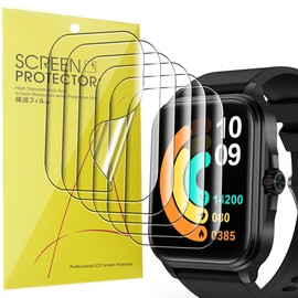 Lamshaw Compatible for EGQINR Smart Watches Screen Protector, [6 Pack] Full Coverage TPU Clear Film Compatible for EGQINR T90 1.91" HD Smartwatch (6 PACK)