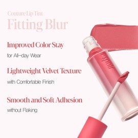 espoir Couture Lip Tint Fitting Blur #3 Sour Peach 0.14oz | Soft and Creamy Color for Blurry Lip Look | Long-Lasting and Smudge-Proof Fixing Lip Stain | Lightweight and Comfortable Matte Finish