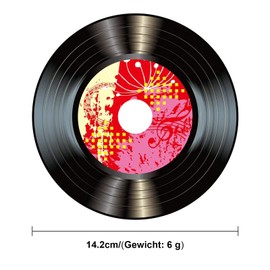 Cerioll Rock 'n'roll Decoration, Rock Party Decoration, 8 Pieces 1950s Rock 'n'roll Music Party Decorations, 50s Theme Party Supplies Music Party Favours, 50s Rock Party Decorations