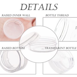 ZEJIA 10 Gram Cosmetic Containers 10pcs Sample Jars with Lids Plastic Makeup Sample Containers BPA Free Pot Jars(Clear)