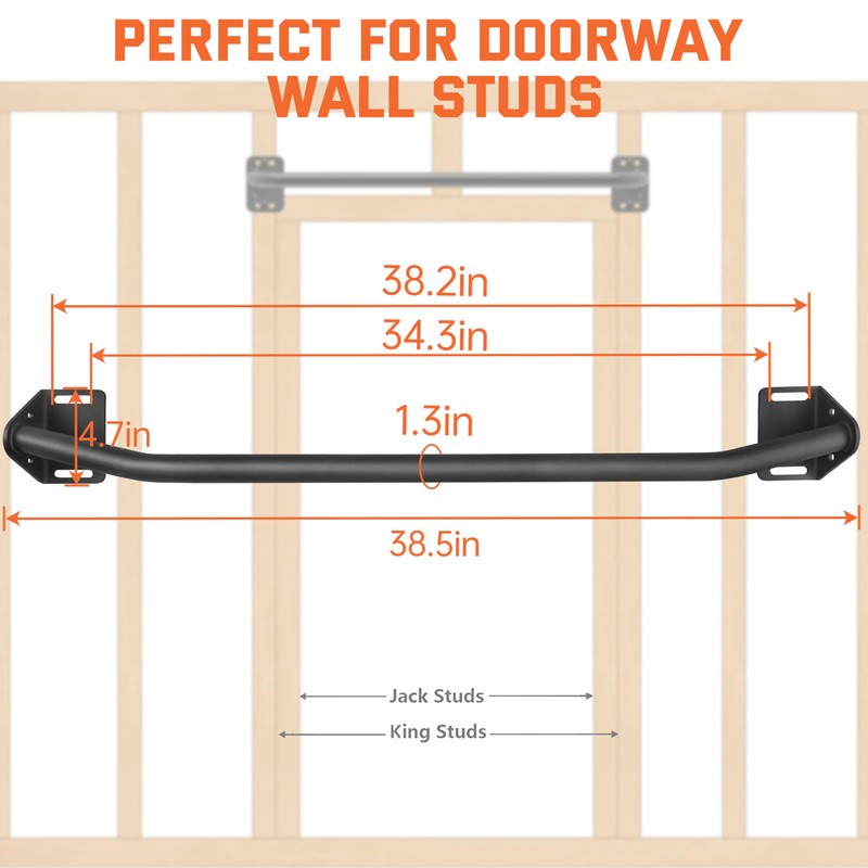 HWOOUSA Pull Up Bar Wall Mounted-Heavy Duty Joist Mounted Pull