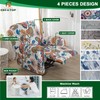 CRFATOP Floral Printed Recliner Cover with Pockets Single Reclining Slipcover