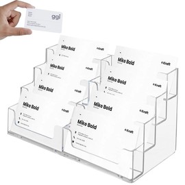 SXCCNW Business Card Holder, Business Card Table Stand, Business Card Stand, Business Card Display Rack, Business Card Holder with 8 Compartments for Desk, Business Card Stand