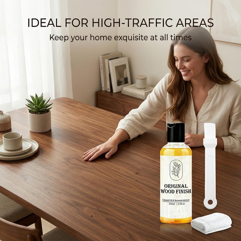 Original Wood Finish Raw Linseed Oil & Beeswax Blend, Non-Toxic,