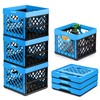 CleverMade Collapsible Milk Crate, Neptune Blue, 3PK - 25L (6