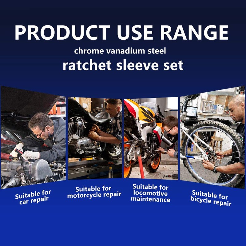 XYZDOUBLE 12-Piece Socket Spanner Set with 3/8 Inch Ratchet 8