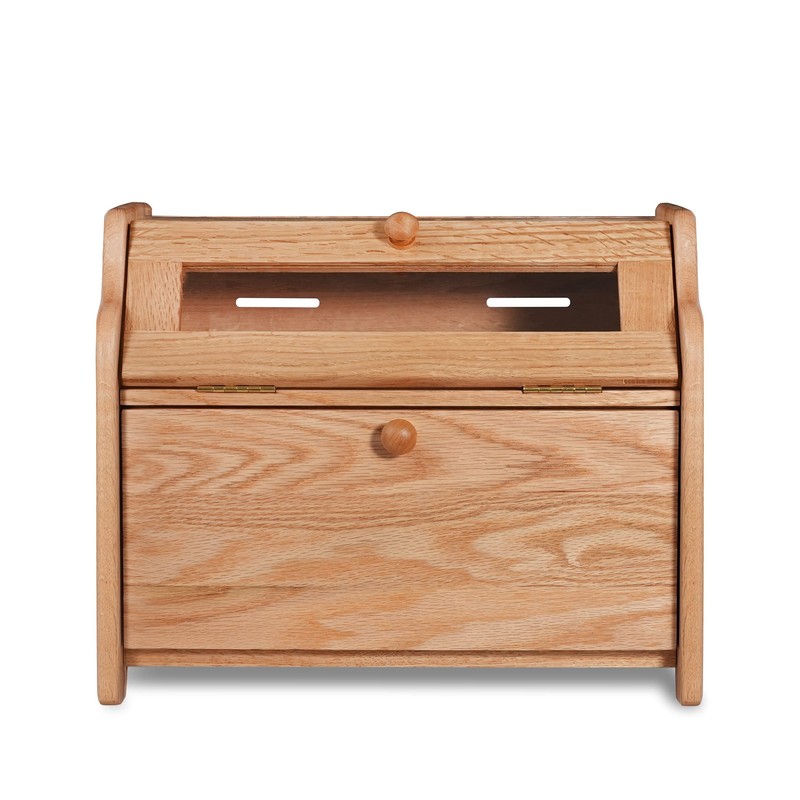 CONSDAN Bread Box, Solid Wood Oak Bread Box for Kitchen